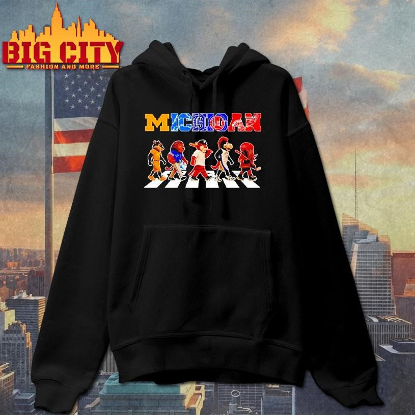 Michigan Sports Team Abbey Road Signatures Mascot Shirt