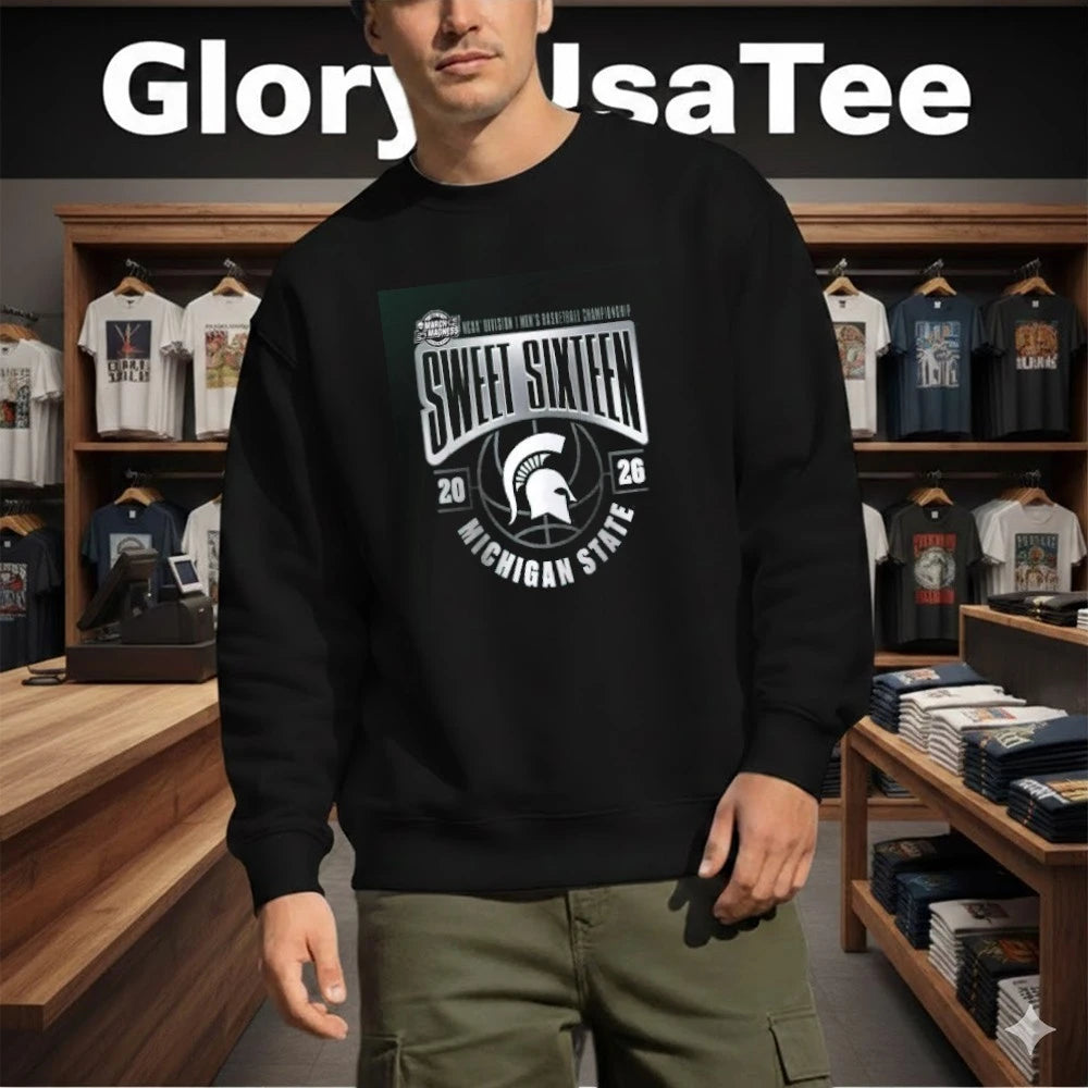 Michigan State Spartans 2026 NCAA Men’s Basketball Tournament March Madness Sweet 16 T-Shirt