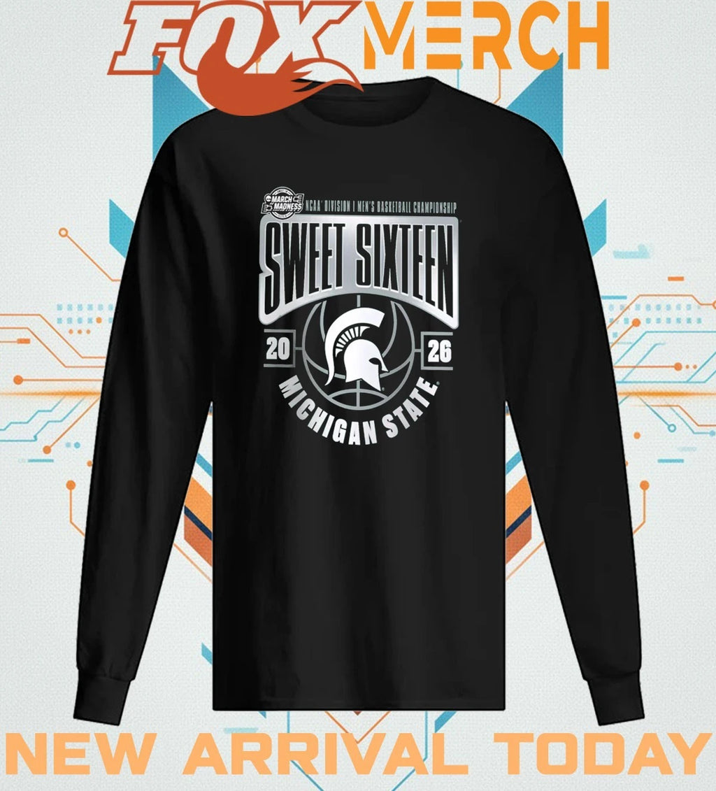 Michigan State Spartans 2026 NCAA Men’s Basketball Tournament March Madness Sweet 16 shirt
