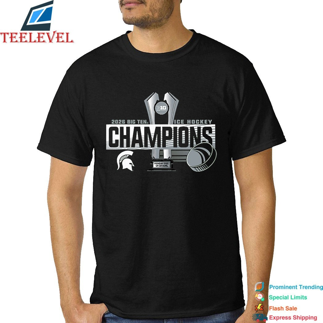 Michigan State Spartans Big Ten Ice Hockey Regular Season Champions 2026 Trophy T-shirts