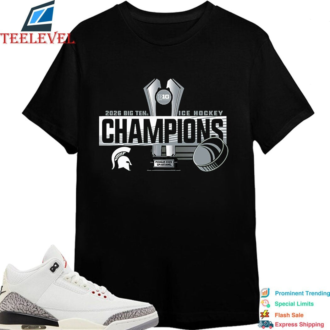 Michigan State Spartans Big Ten Ice Hockey Regular Season Champions 2026 Trophy T-shirts
