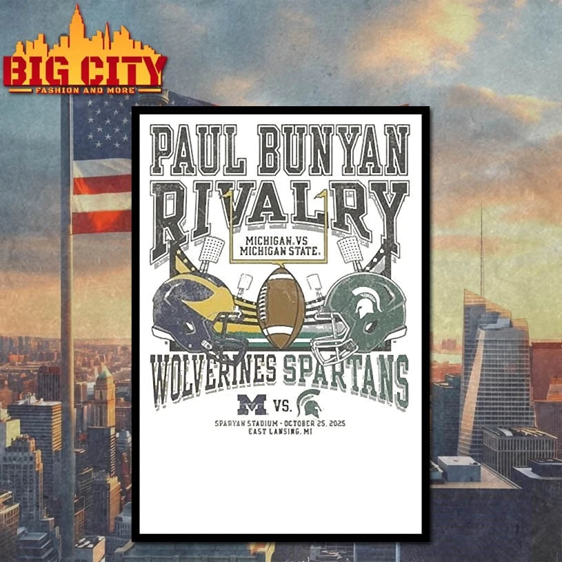 Michigan State Spartans Ivory Football vs Michigan Wolverines Paul Bunyan Rivalry 2025 shirts