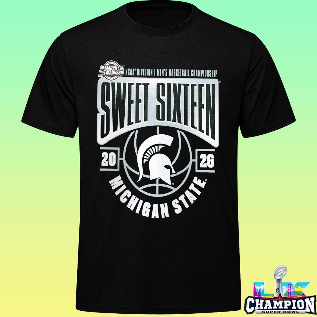 Michigan State Spartans Men’s Basketball 2026 Ncaa March Madness Sweet 16 Shirt