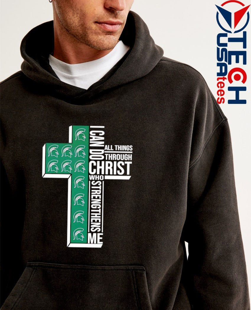 Michigan State Spartans Women’s Basketball cross I can do all things through christ who strengthens me shirt