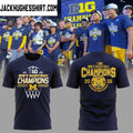 Michigan Wolverines 2026 Big Ten Men’s Basketball Regular Season Champions Special Logo Two Sided Graphic T-Shirt