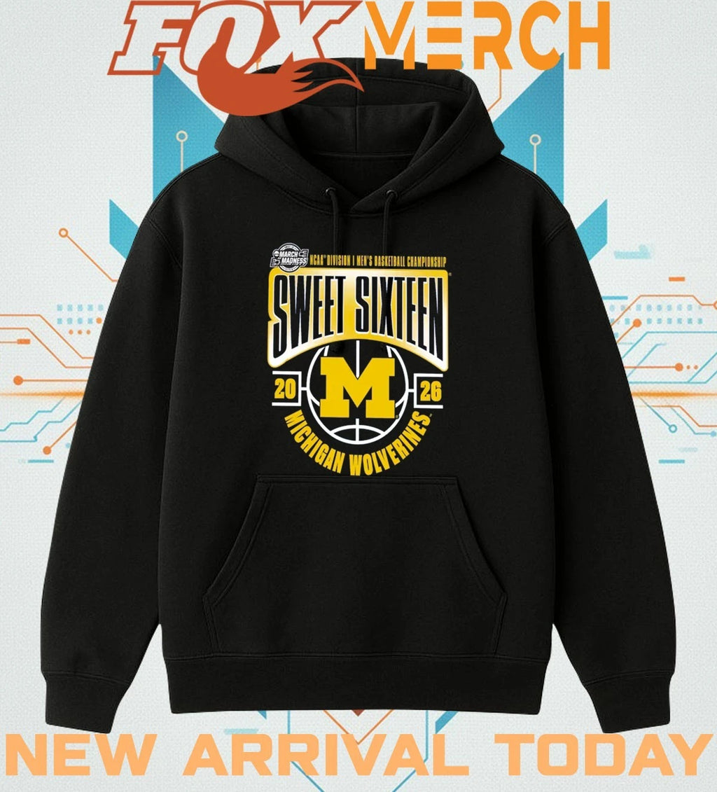 Michigan Wolverines 2026 NCAA Men’s Basketball Tournament March Madness Sweet 16 shirt