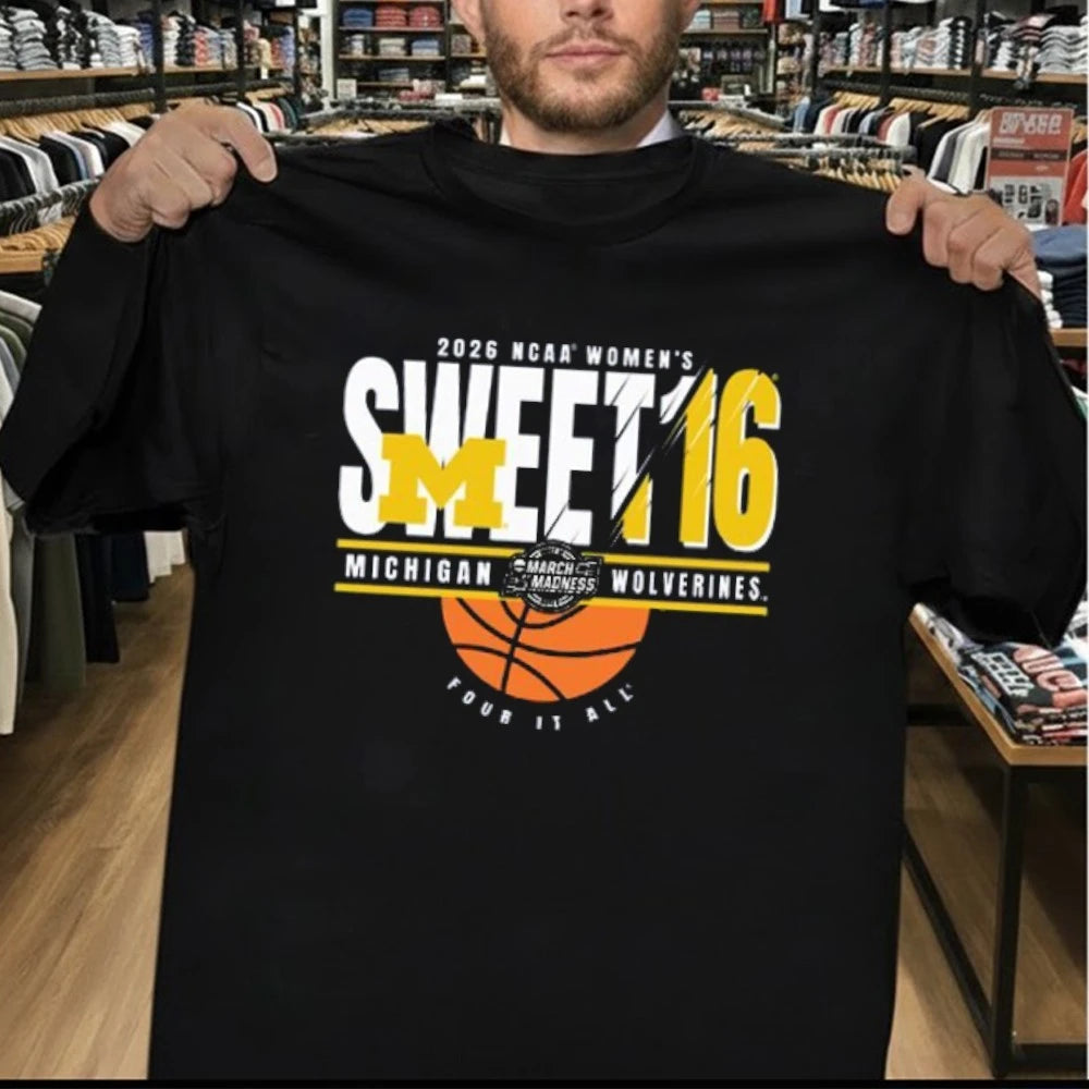Michigan Wolverines 2026 NCAA Women’s Basketball Sweet 16 Shirt