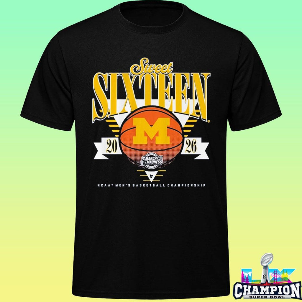 Michigan Wolverines 2026 Sweet Sixteen Ncaa Men’s Basketball Championship Shirt