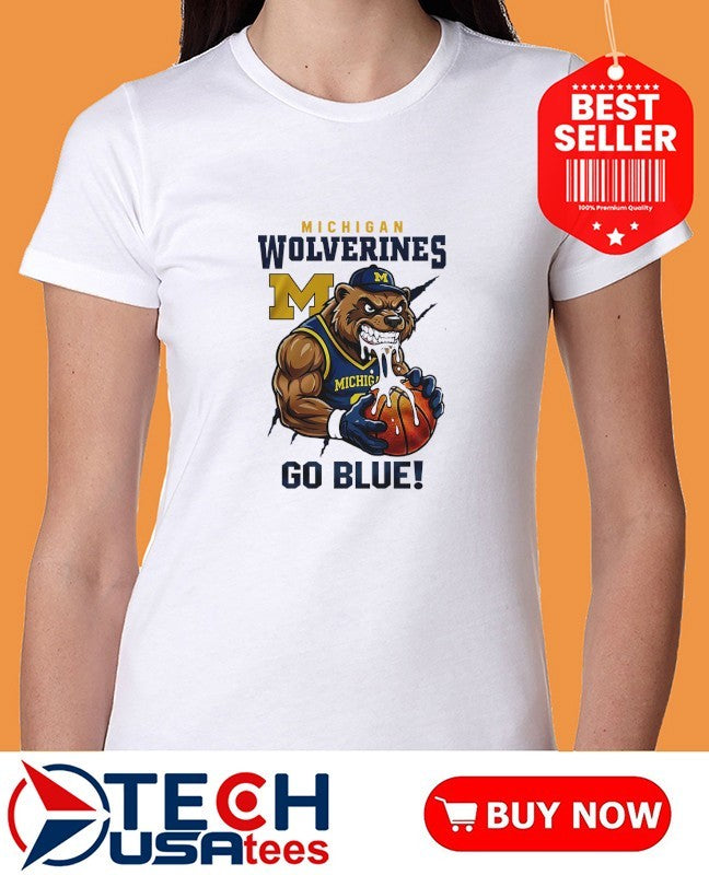 Michigan Wolverines Basketball go Blue mascot shirt