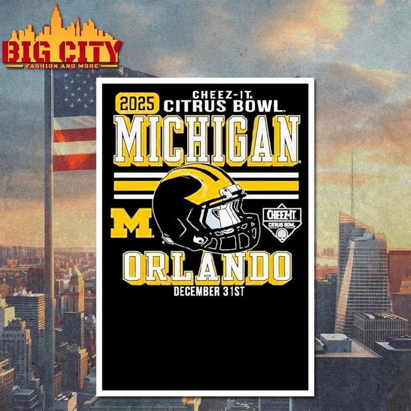 Michigan Wolverines Football Cheez-it Citrus Bowl 2025 Helmet Shirt