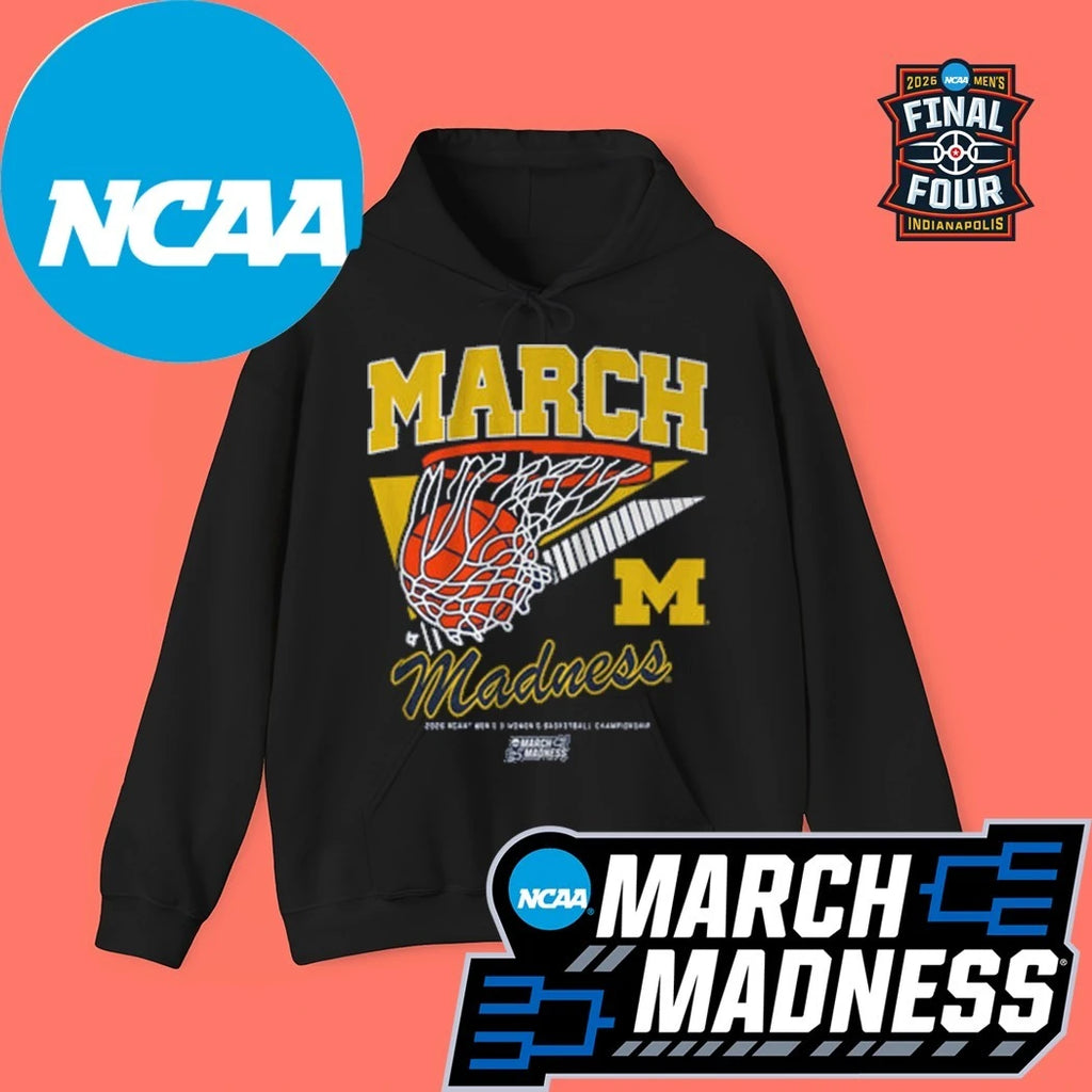 Michigan Wolverines MBB and WBB 2026 NCAA Men’s Basketball Championship March Madness Retro Swoosh Logo Shirt