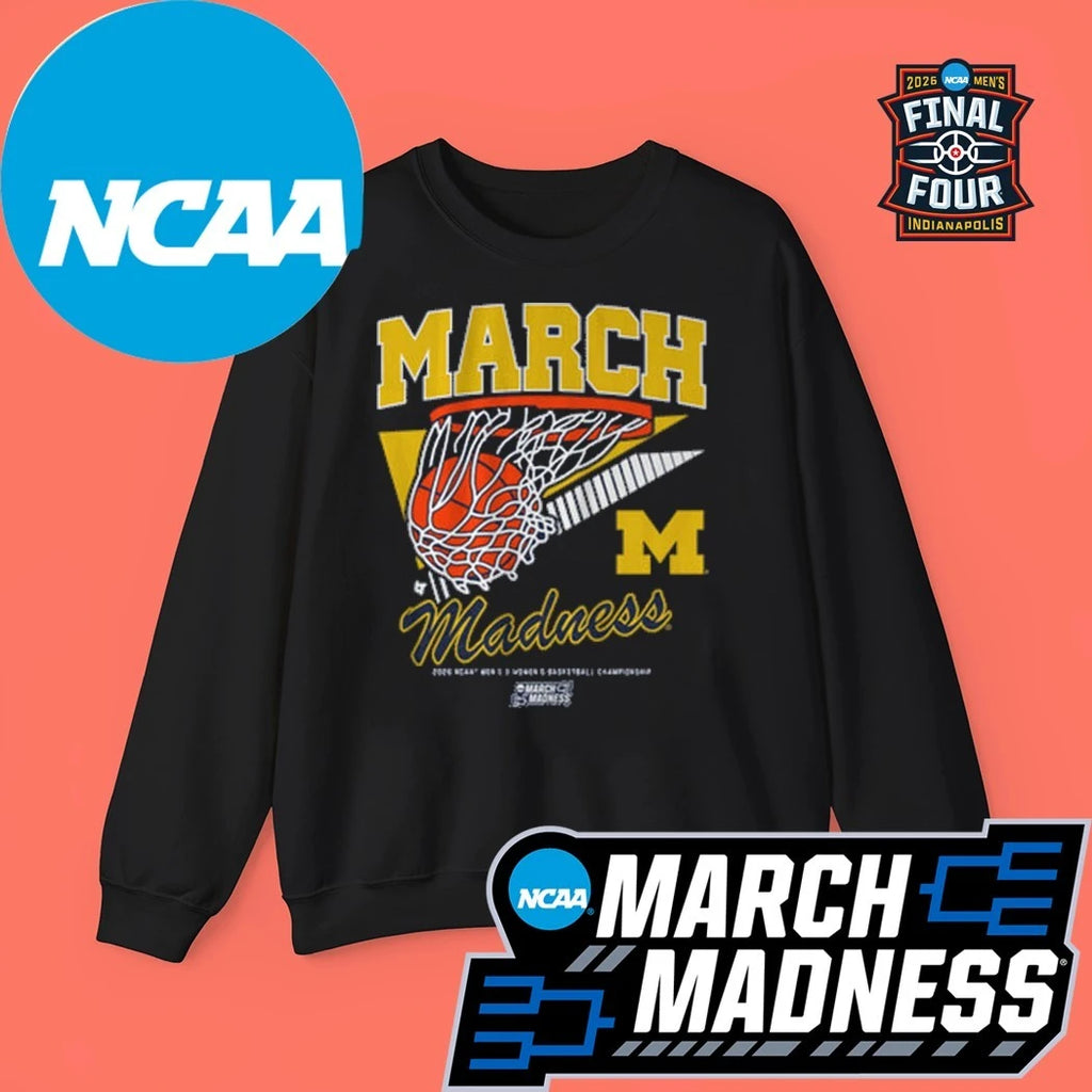 Michigan Wolverines MBB and WBB 2026 NCAA Men’s Basketball Championship March Madness Retro Swoosh Logo Shirt
