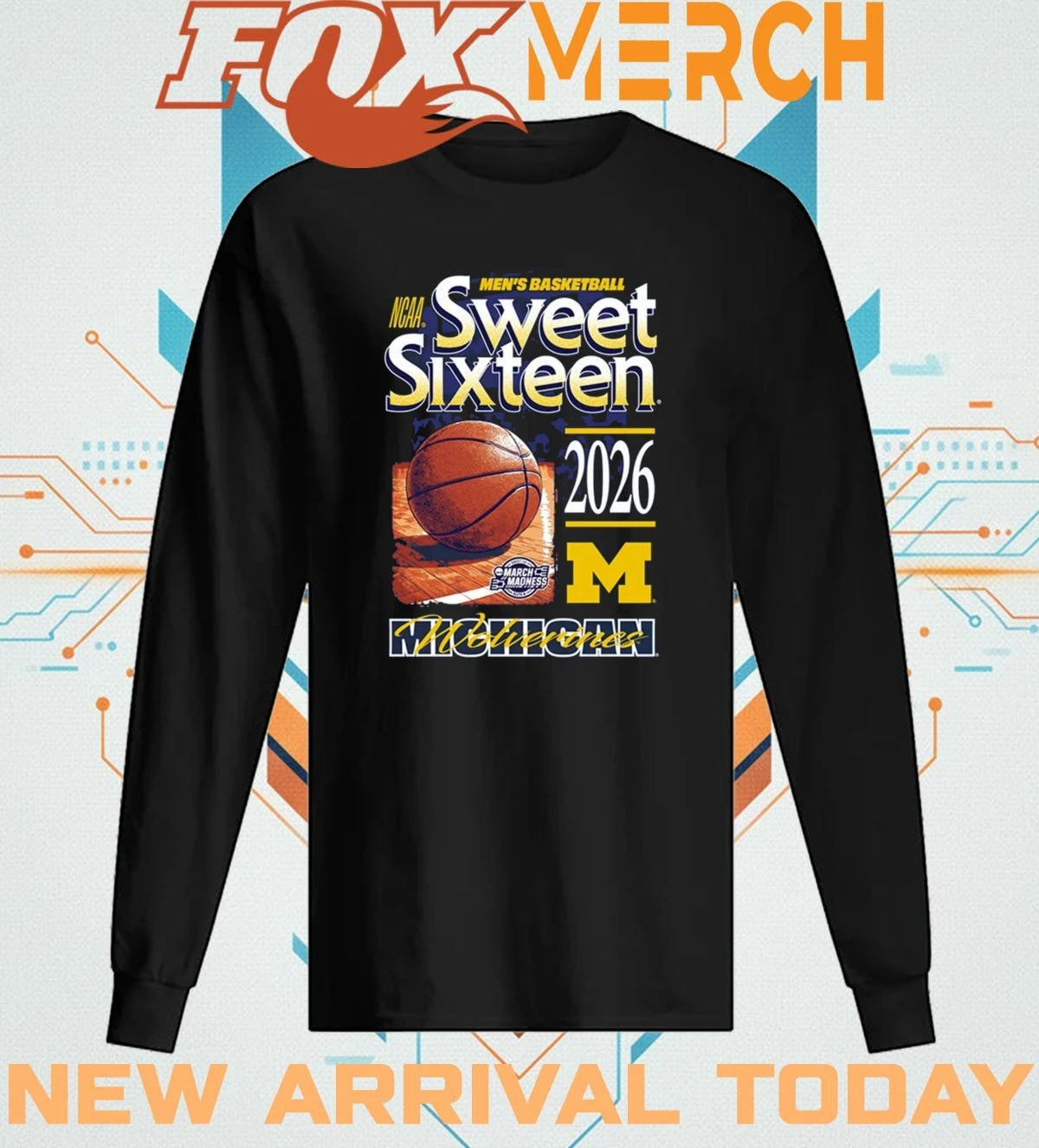 Michigan Wolverines Men’s Basketball 2026 NCAA Sweet Sixteen Bound shirt