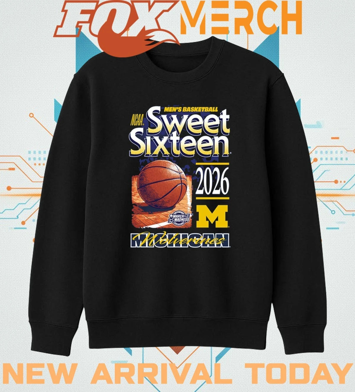 Michigan Wolverines Men’s Basketball 2026 NCAA Sweet Sixteen Bound shirt