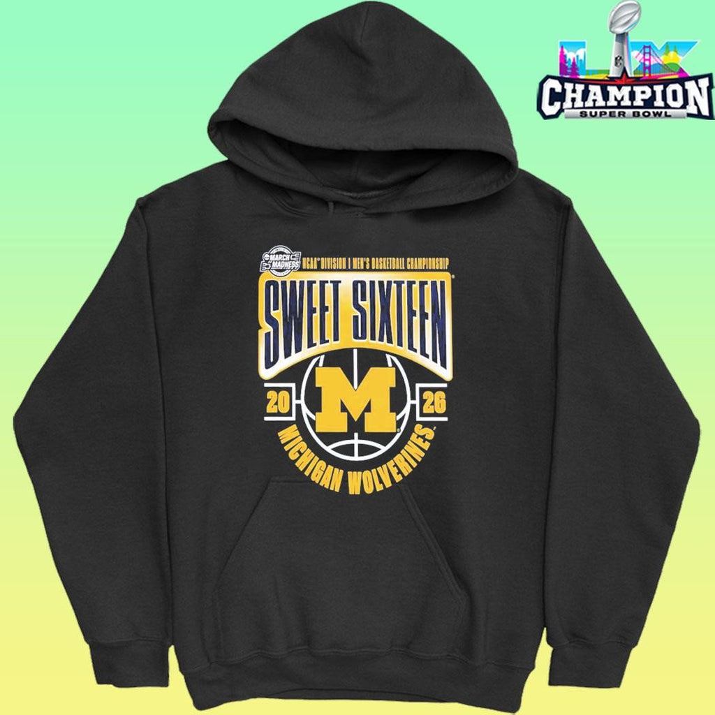 Michigan Wolverines Men’s Basketball 2026 Ncaa March Madness Sweet 16 Shirt
