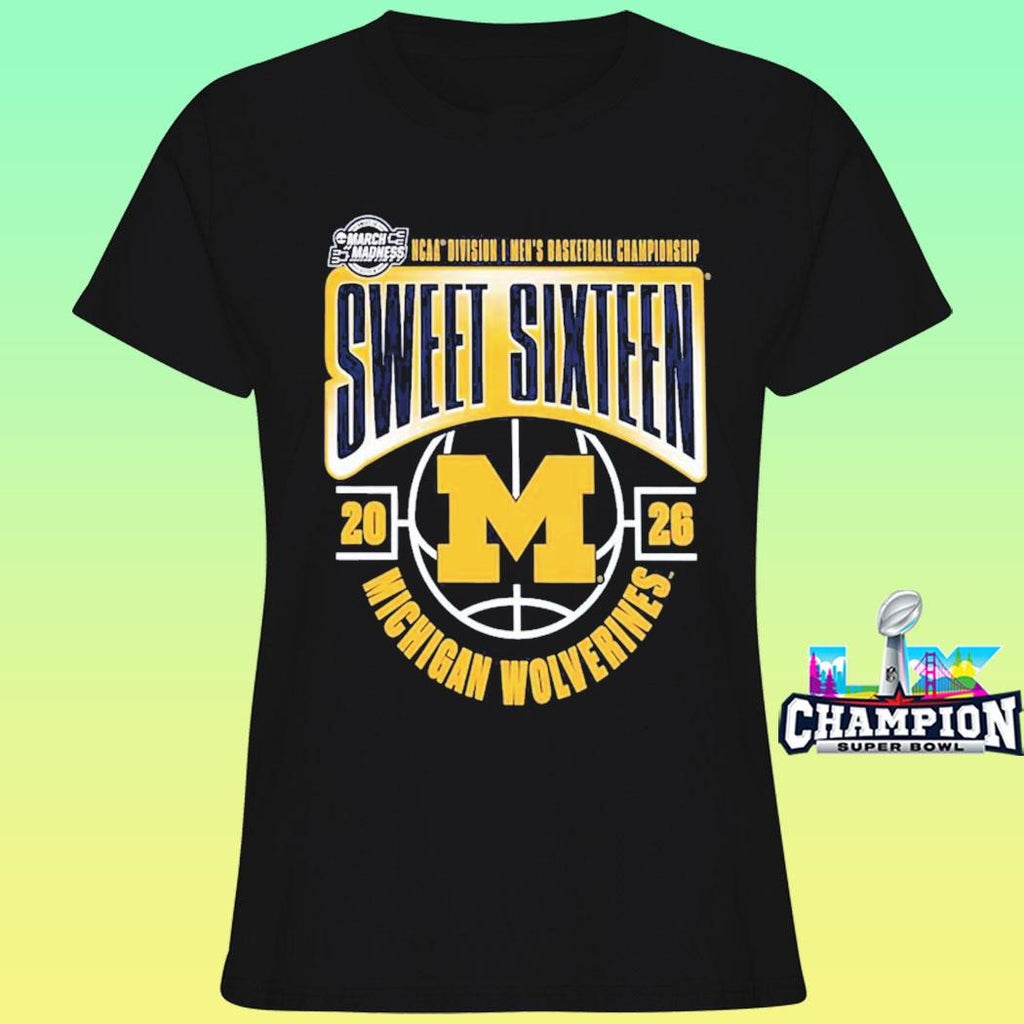 Michigan Wolverines Men’s Basketball 2026 Ncaa March Madness Sweet 16 Shirt
