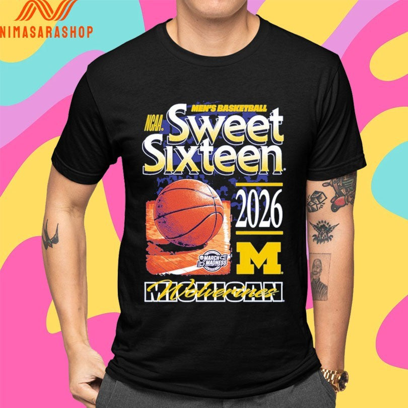 Michigan Wolverines Men’s Basketball Ncaa Sweet Sixteen 2026 March Madness Shirts