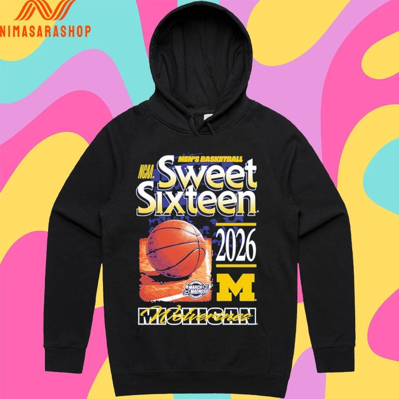 Michigan Wolverines Men’s Basketball Ncaa Sweet Sixteen 2026 March Madness Shirts