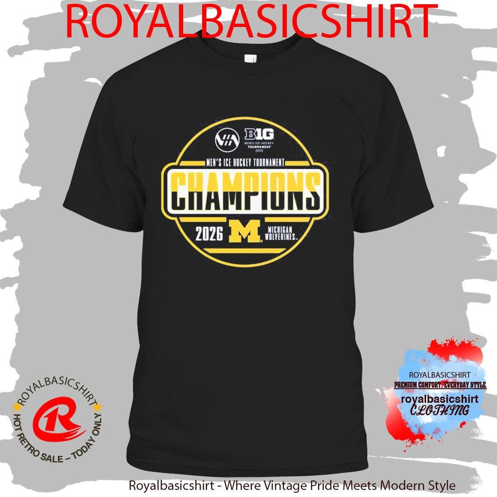 Michigan Wolverines Men’s Ice Hockey 2026 Big 10 Tournament Champions Locker Room T-Shirt