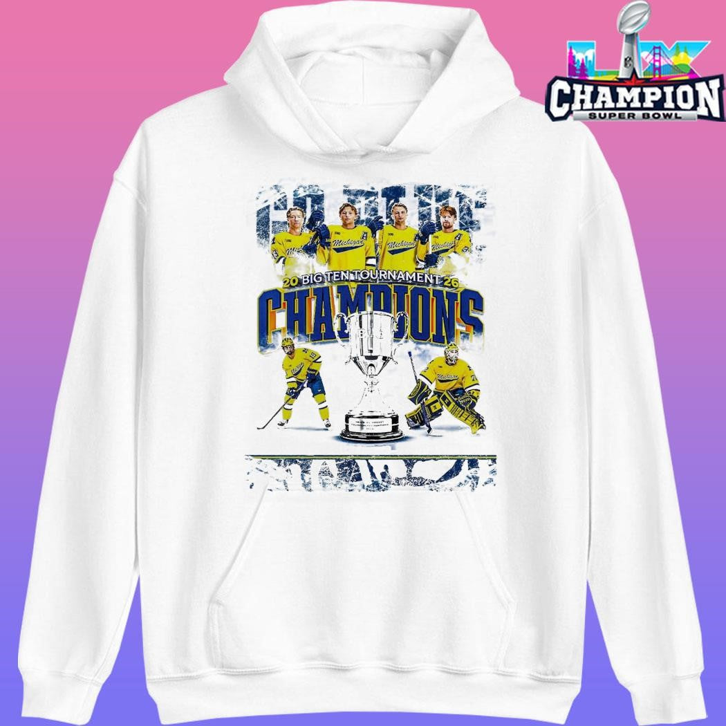 Michigan Wolverines Men’s Ice Hockey 2026 Big 10 Tournament Champions Shirt