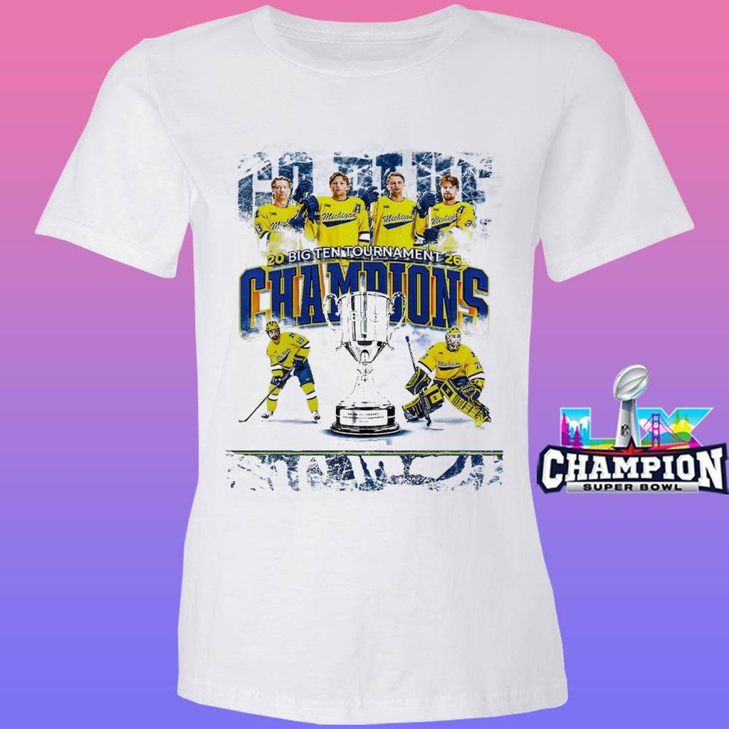 Michigan Wolverines Men’s Ice Hockey 2026 Big 10 Tournament Champions Shirt