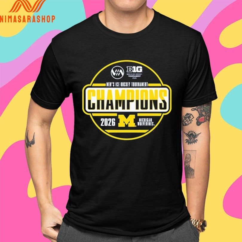 Michigan Wolverines Men’s Ice Hockey Tournament Champions 2026 Shirts