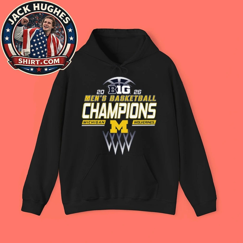 Michigan Wolverines Navy Blue Blue 84 2026 Big Ten Men’s Basketball Regular Season Champions Logo T-Shirt