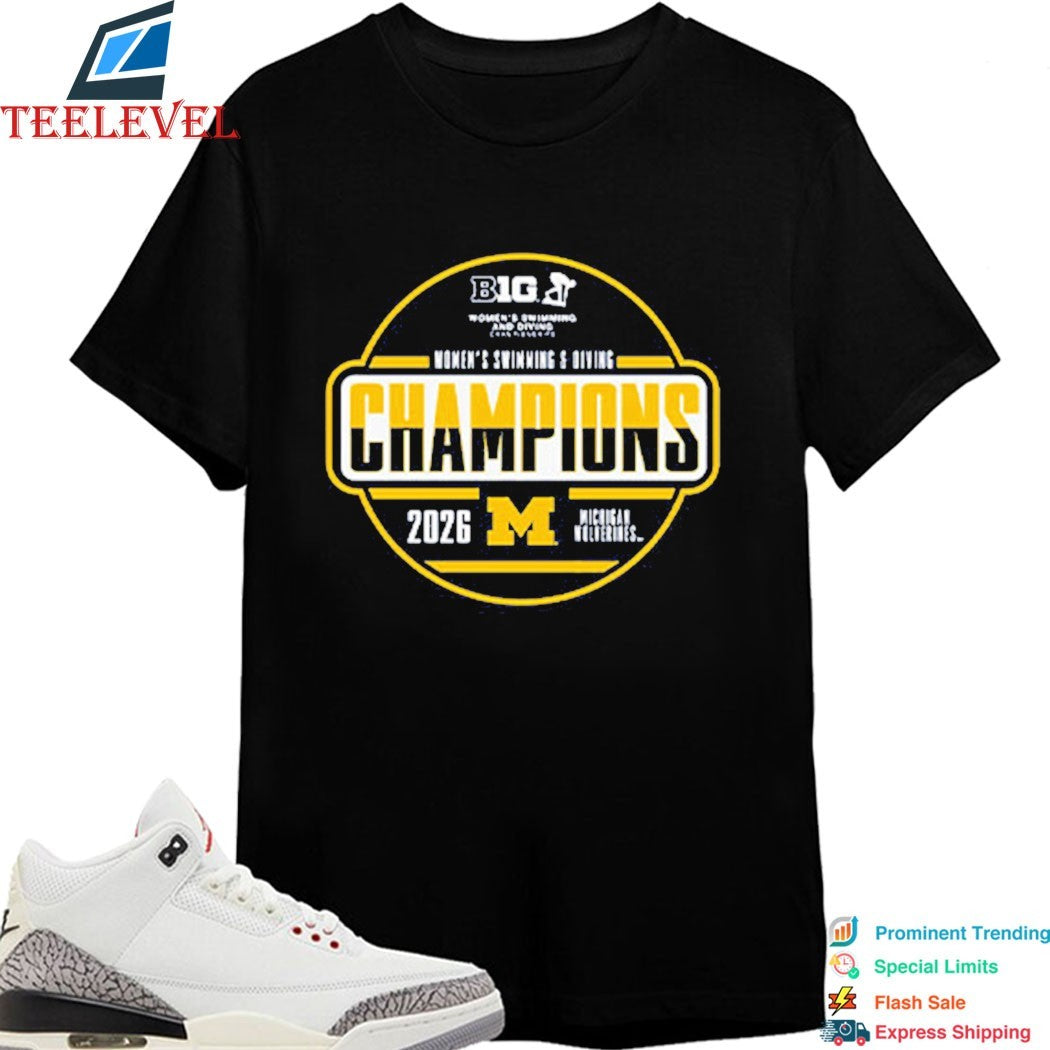 Michigan Wolverines Women’s Swimming And Diving 2026 Big Ten Champions T-Shirt