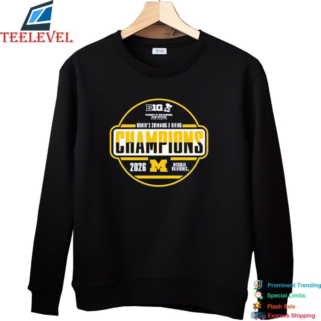 Michigan Wolverines Women’s Swimming And Diving 2026 Big Ten Champions T-Shirt