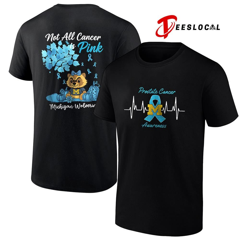 Michigan Wolverines x Prostate cancer awareness not all cancer is pink mascot shirt