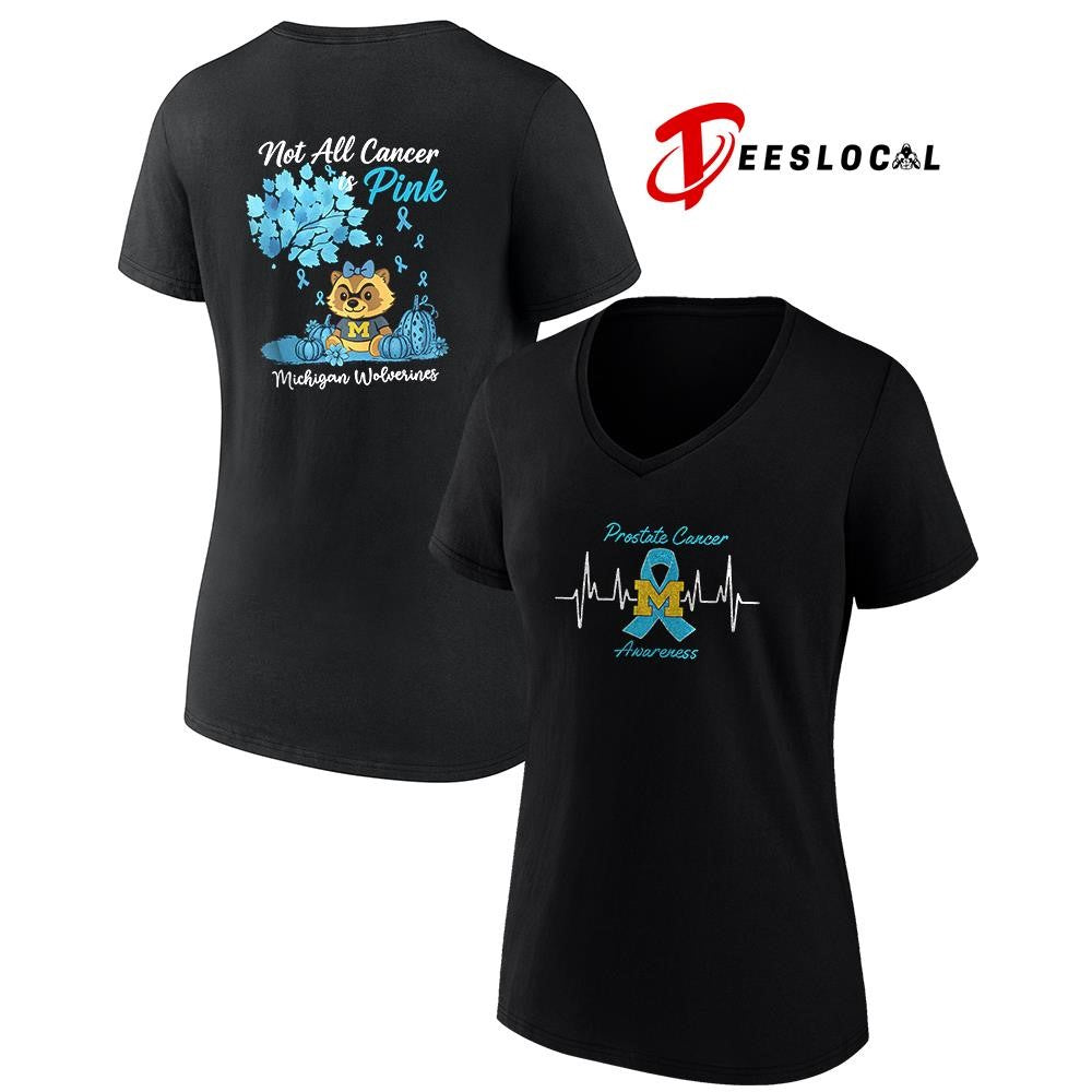Michigan Wolverines x Prostate cancer awareness not all cancer is pink mascot shirt