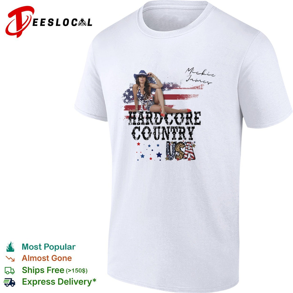 Mickie James Hardcore Country USA American Flag Patriotic Wrestling shirt