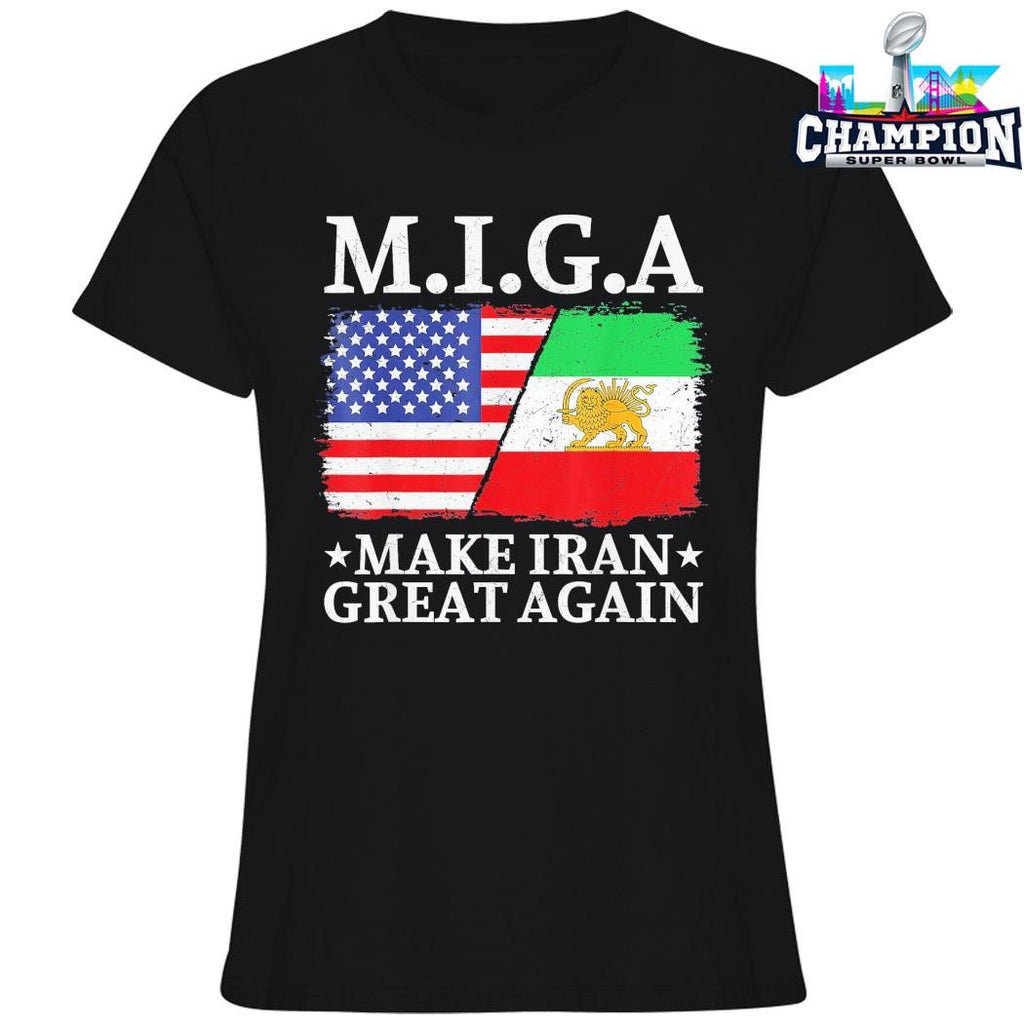 Miga Make Iran Great Again Half American Half Iranian Shirt