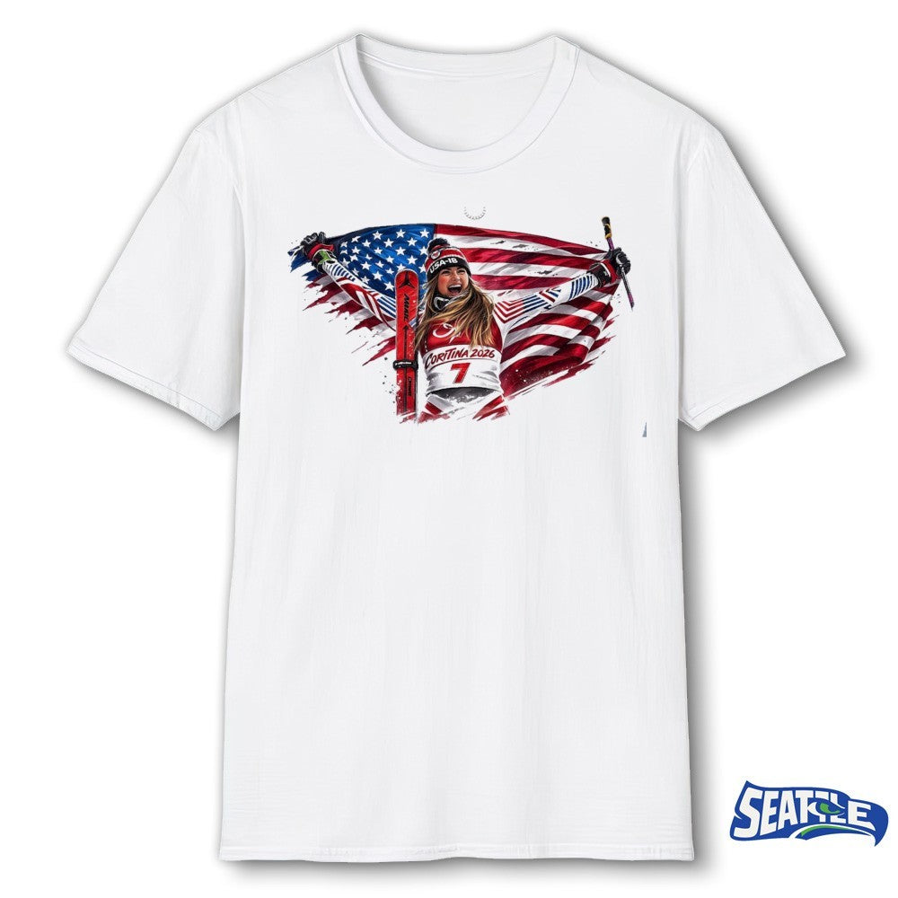 Mikaela Shiffrin 2026 Team USA Winter Olympic Ski Racing Gold Medal shirt