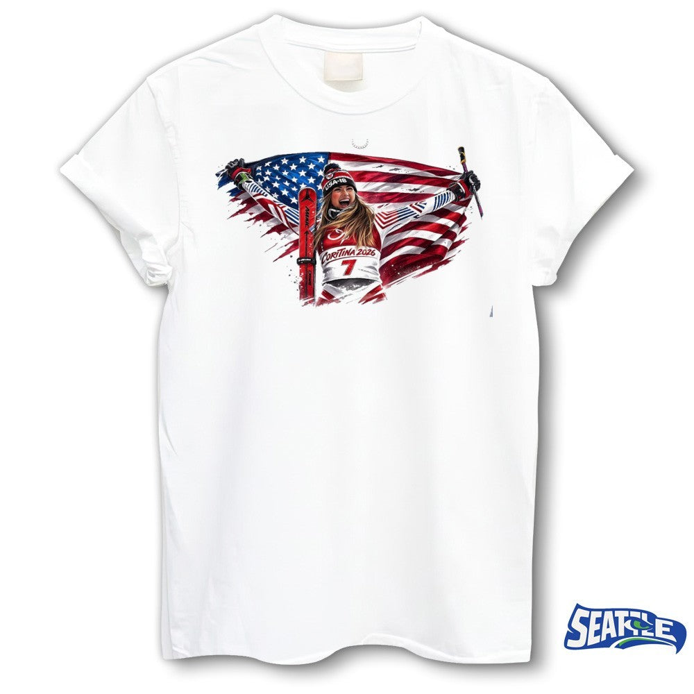 Mikaela Shiffrin 2026 Team USA Winter Olympic Ski Racing Gold Medal shirt