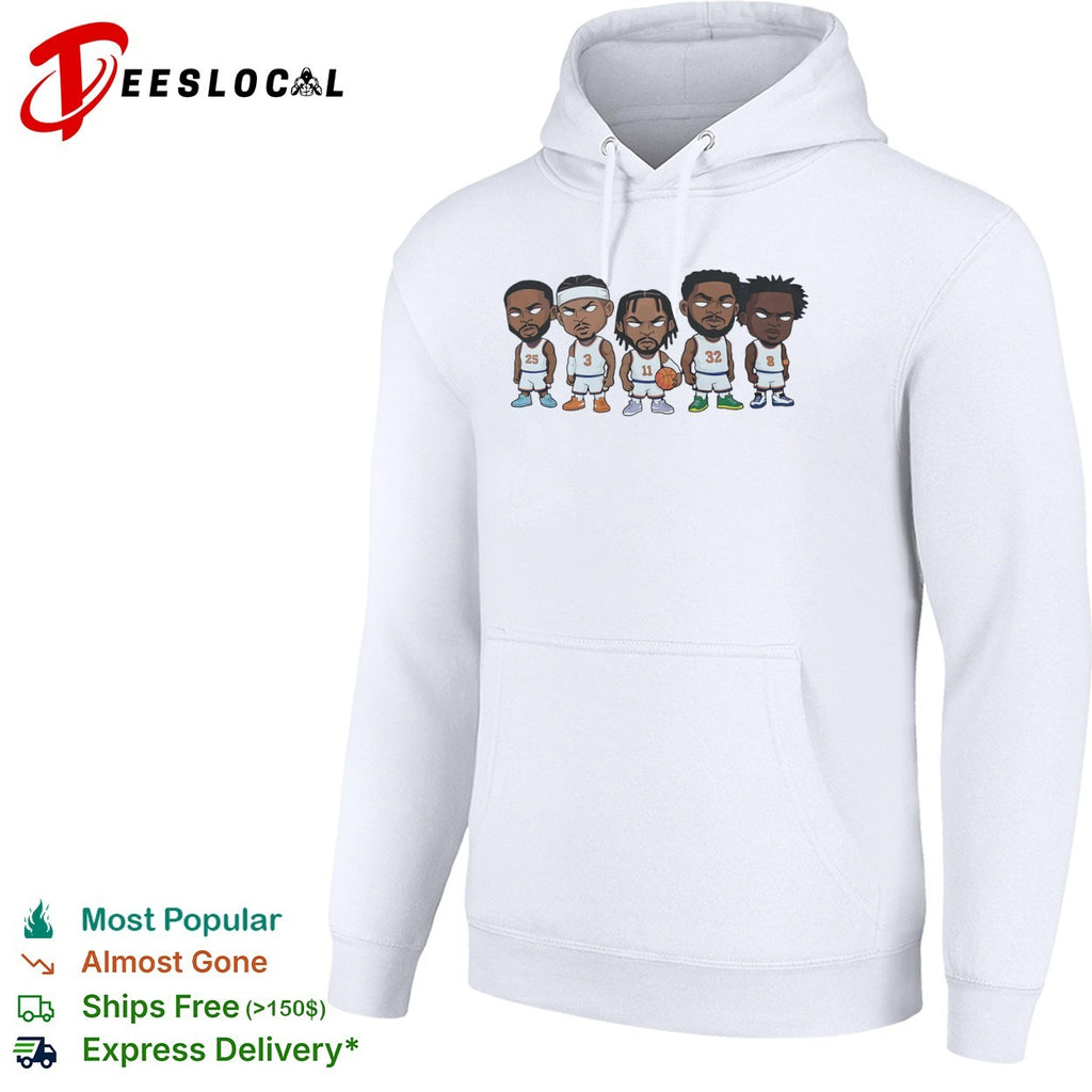 Mikal Bridges Josh Hart Jalen Brunson Karl Anthony Towns OG Anunoby New York Knicks chibi shirt