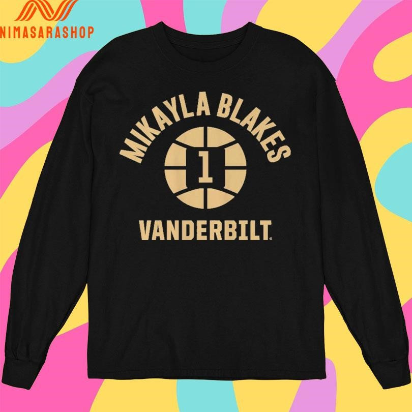 Mikayla Blakes Name Number Ball 1 Vanderbilt Commodores Women’s Basketball Shirts