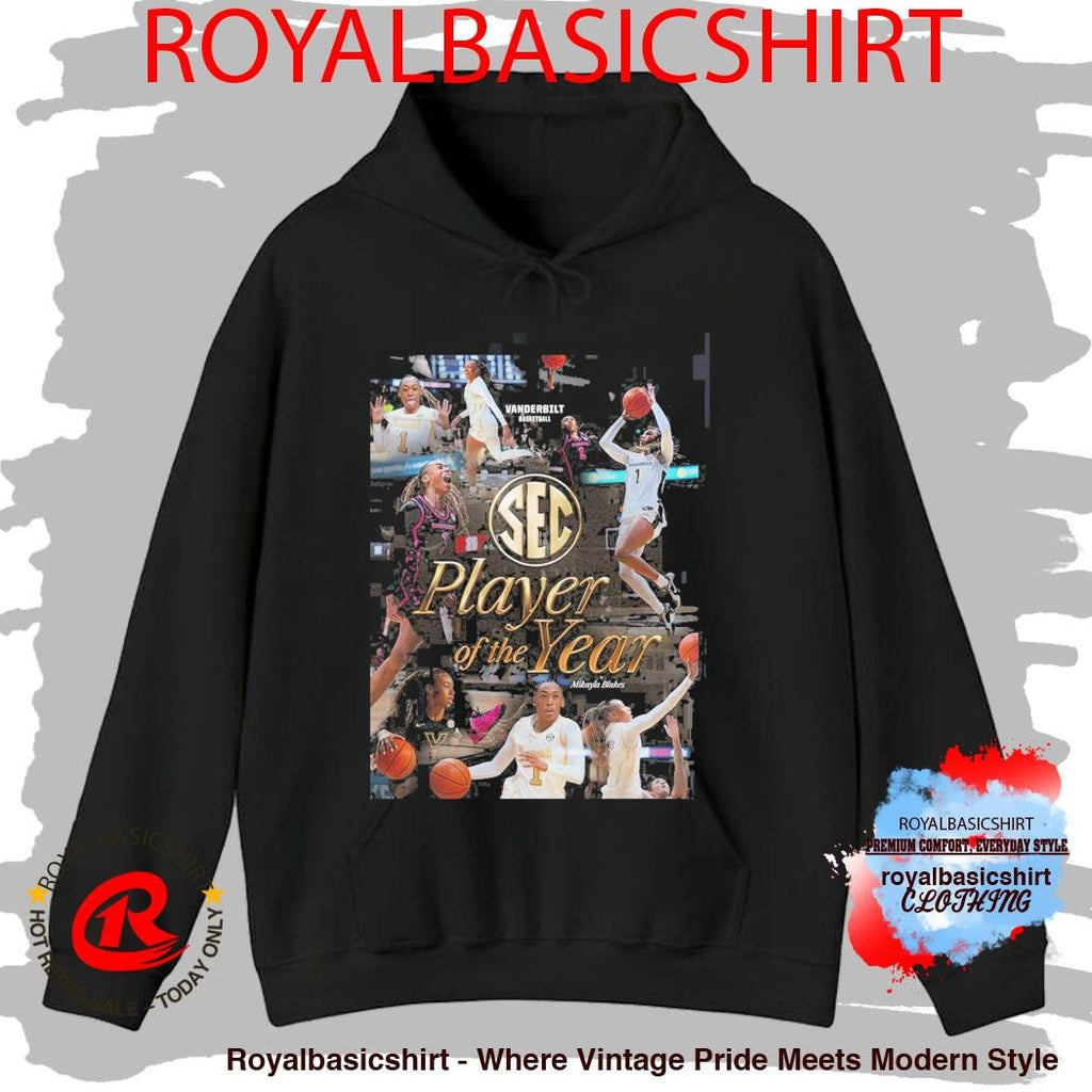 Mikayla Blakes Vanderbilt Commodores Women’s Basketball 2026 SEC Player Of The Year T-Shirt