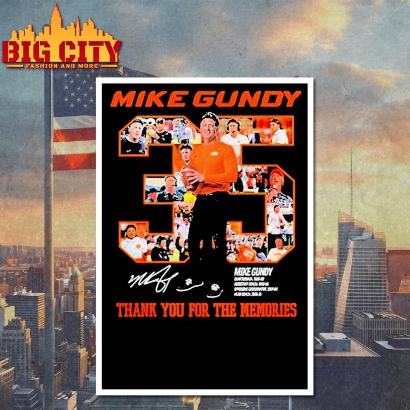 Mike Gundy 35 Years Of Wholehearted Thank You For The Memories Oklahoma State Cowboys Shirt