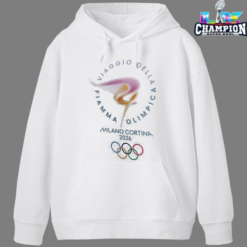 Milano Cortina 2026 Fiamma Olympics Viaggie Della T-Shirts