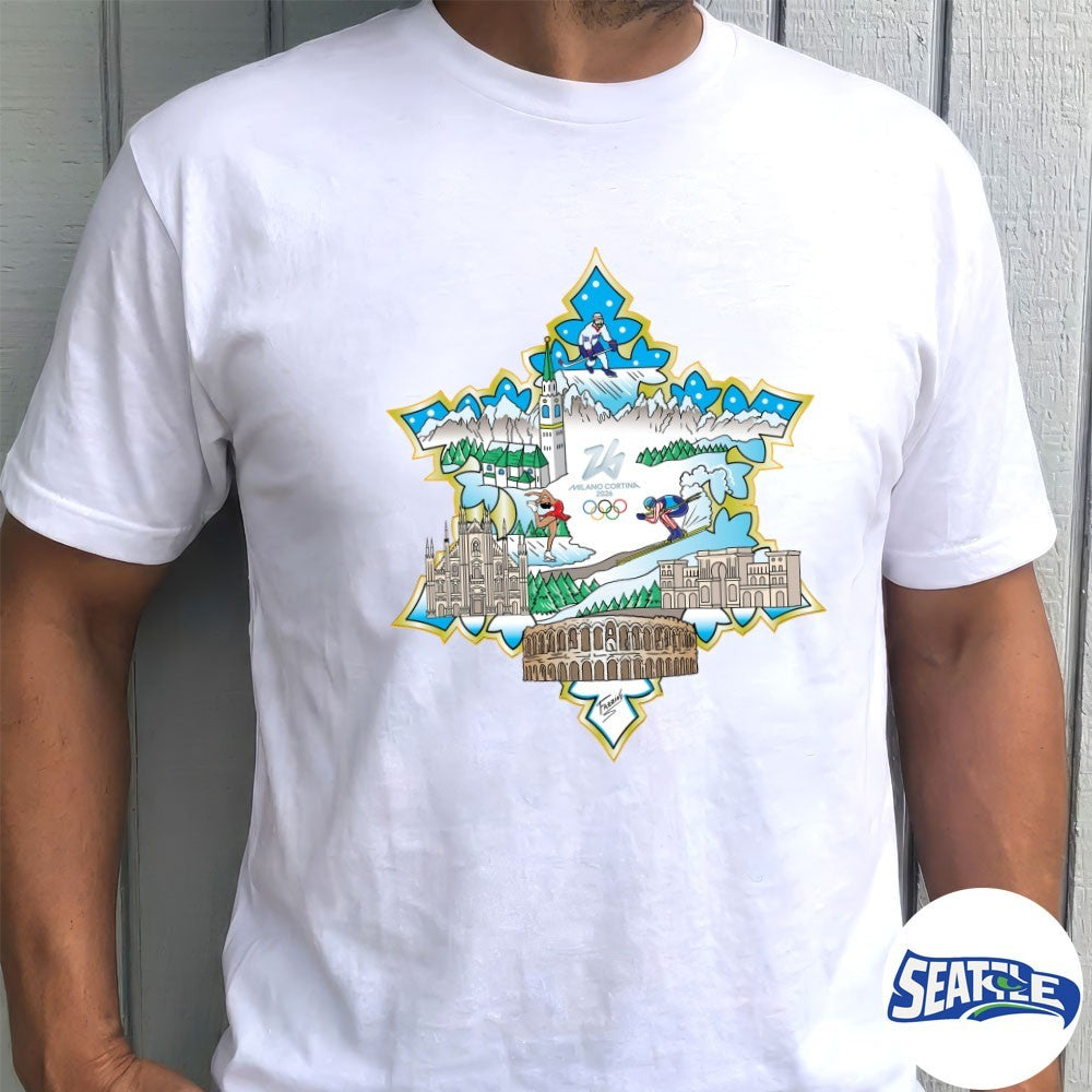 Milano Cortina 2026 Olympics Limited Edition Exclusive Charles Fazzino shirt