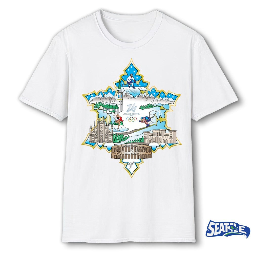 Milano Cortina 2026 Olympics Limited Edition Exclusive Charles Fazzino shirt