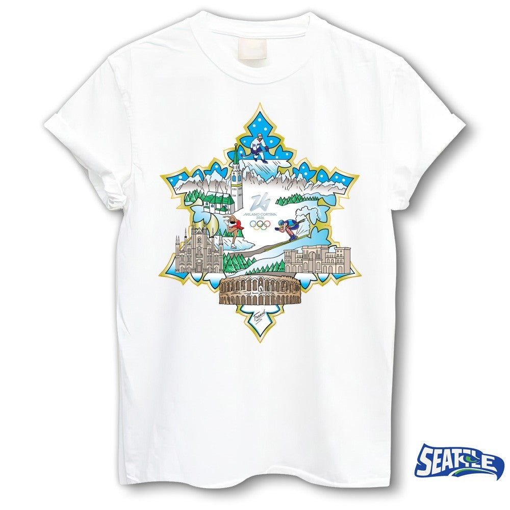 Milano Cortina 2026 Olympics Limited Edition Exclusive Charles Fazzino shirt