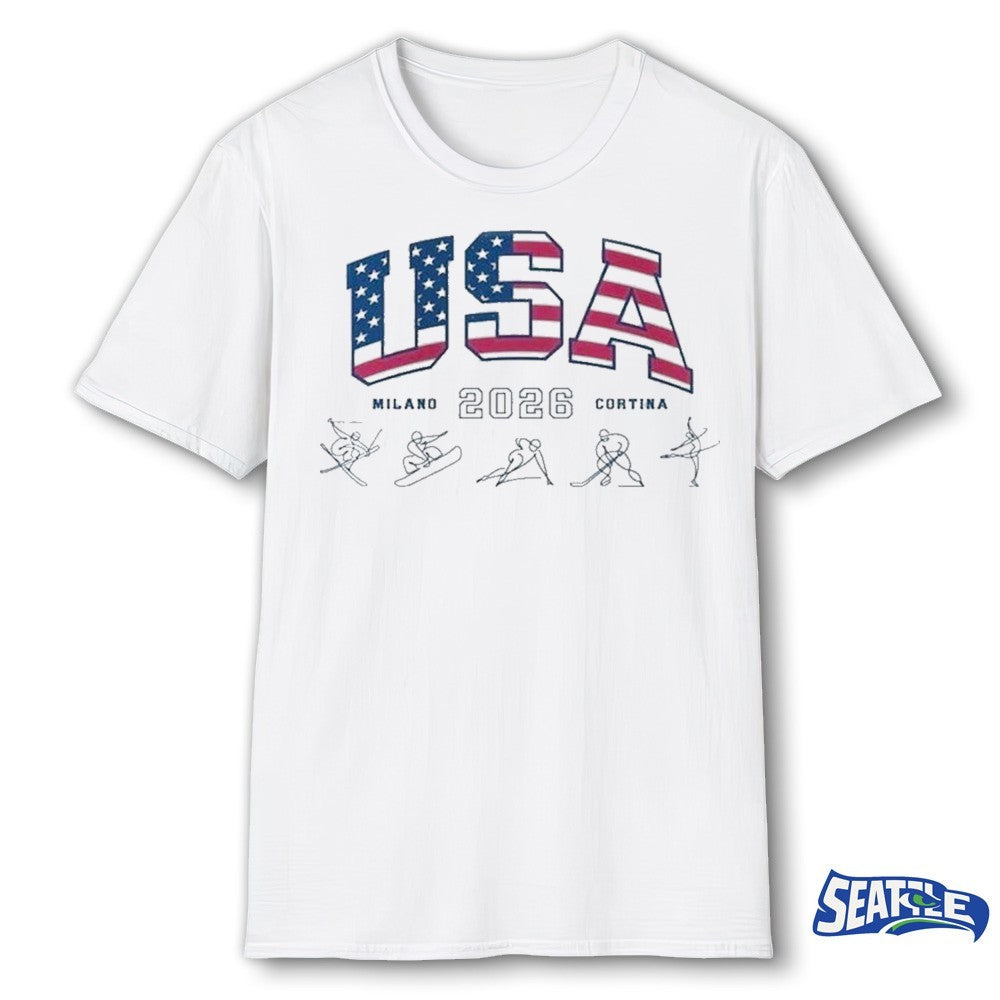 Milano Cortina 2026 Winter Games USA Flag shirt