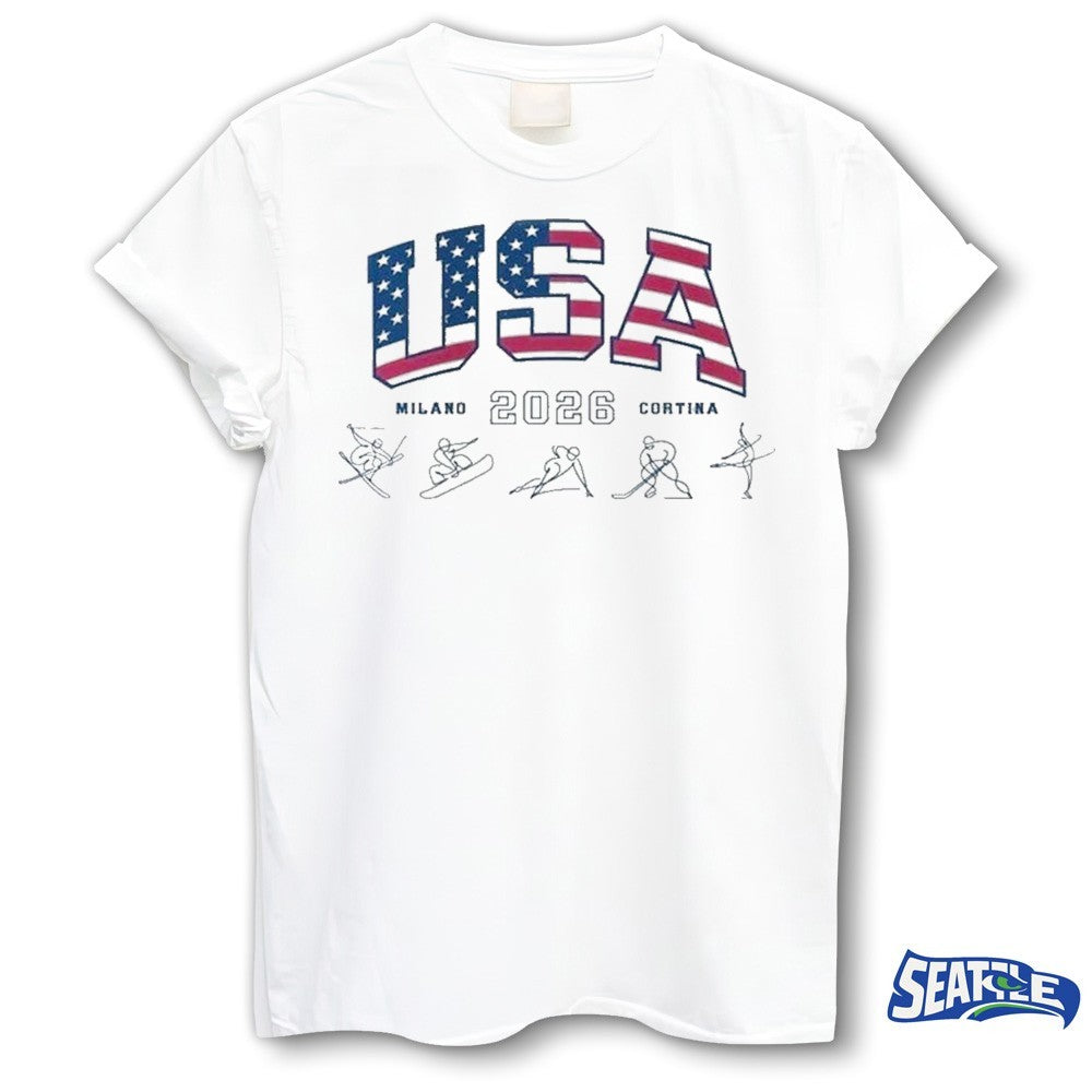Milano Cortina 2026 Winter Games USA Flag shirt