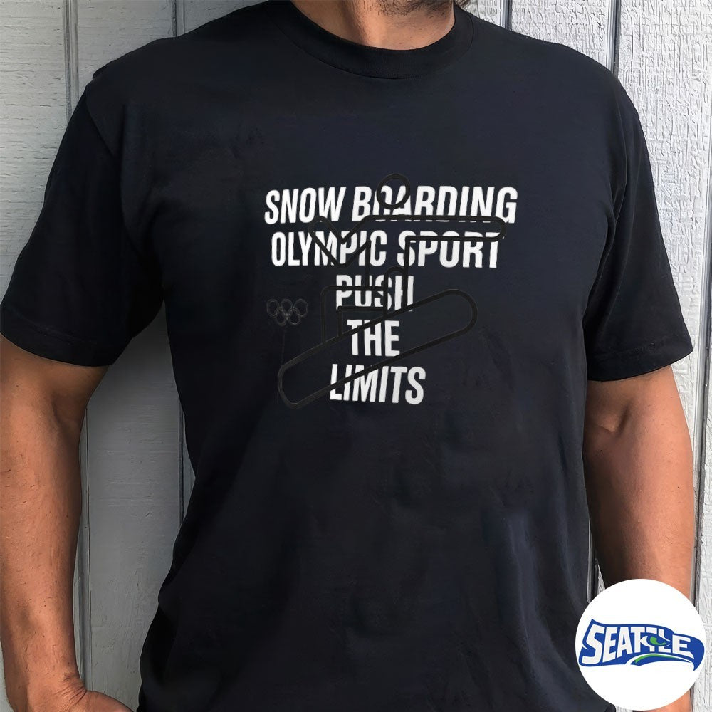 Milano Cortina 2026 Winter Olympics Snow Boarding Pictogram Olympics Sport Push The Limits shirt