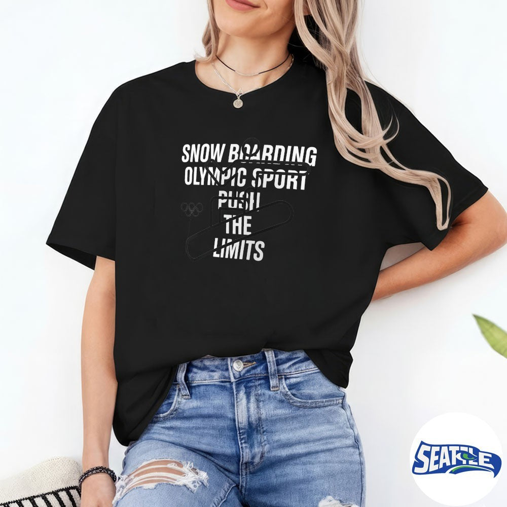 Milano Cortina 2026 Winter Olympics Snow Boarding Pictogram Olympics Sport Push The Limits shirt