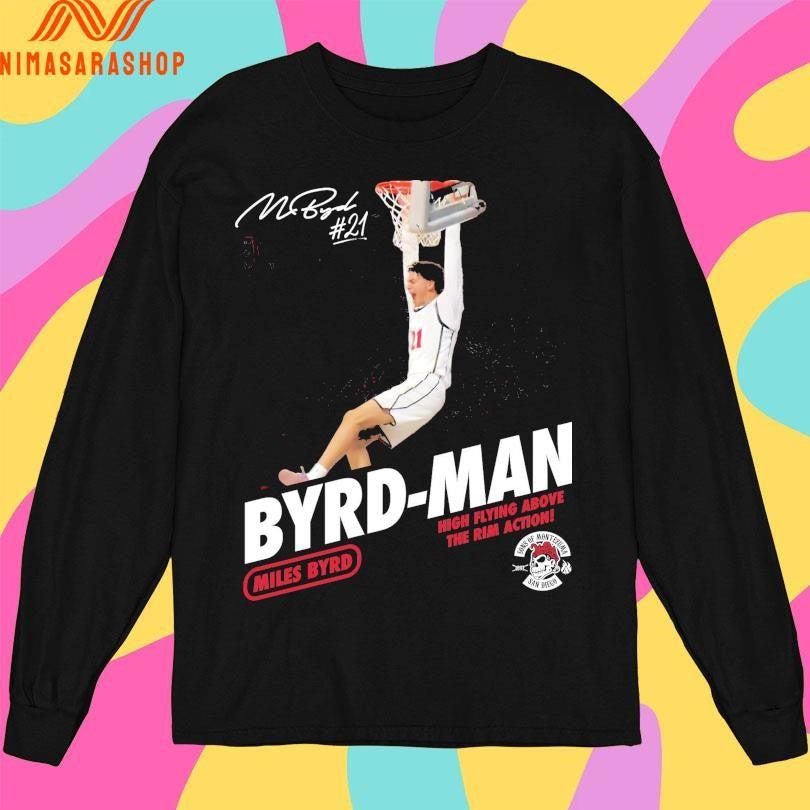 Miles Byrd Byrd-Man High Flying Above The Rim Action San Diego State Aztecs Shirts