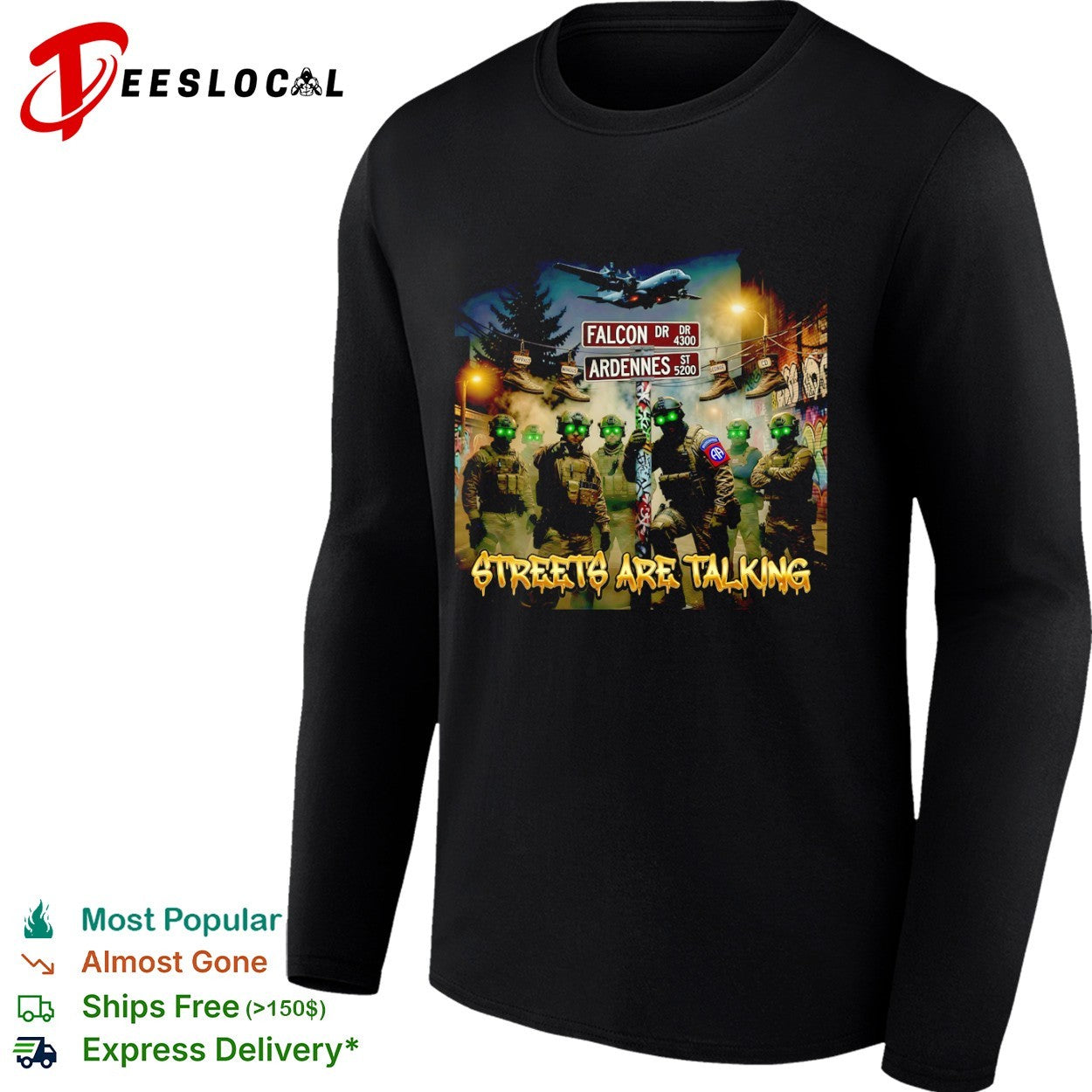 Military tactical soldiers falcon ardennes streets are talking shirt