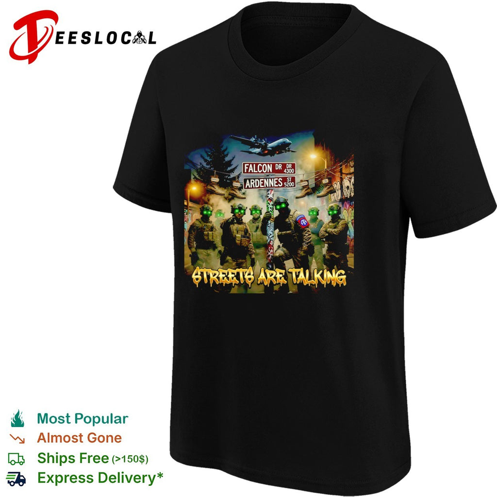 Military tactical soldiers falcon ardennes streets are talking shirt